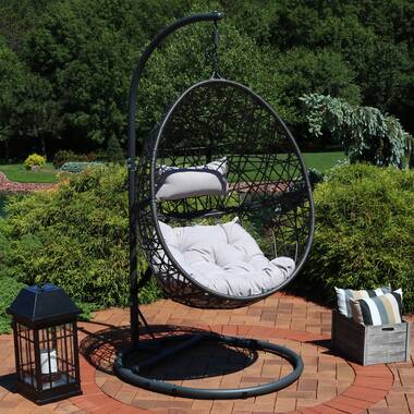 Abrams hanging egg chair hammock with stand brayden studio new arrivals